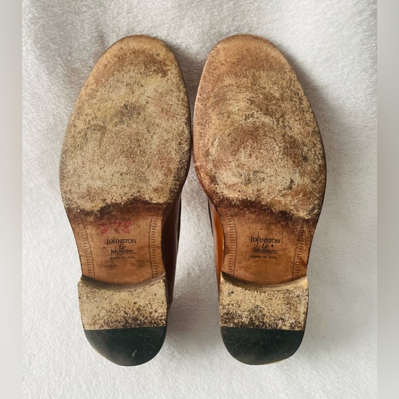Johnston Murphy Men Loafers 9 M Brown Tassel Leather Slip On Cellini Preppy main image 4